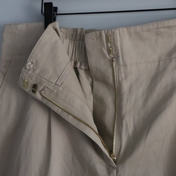 Love & Legend Pleated High Waist Paperbag 18 Beige Linen Office Trouser Pants - Picture 4 of 12